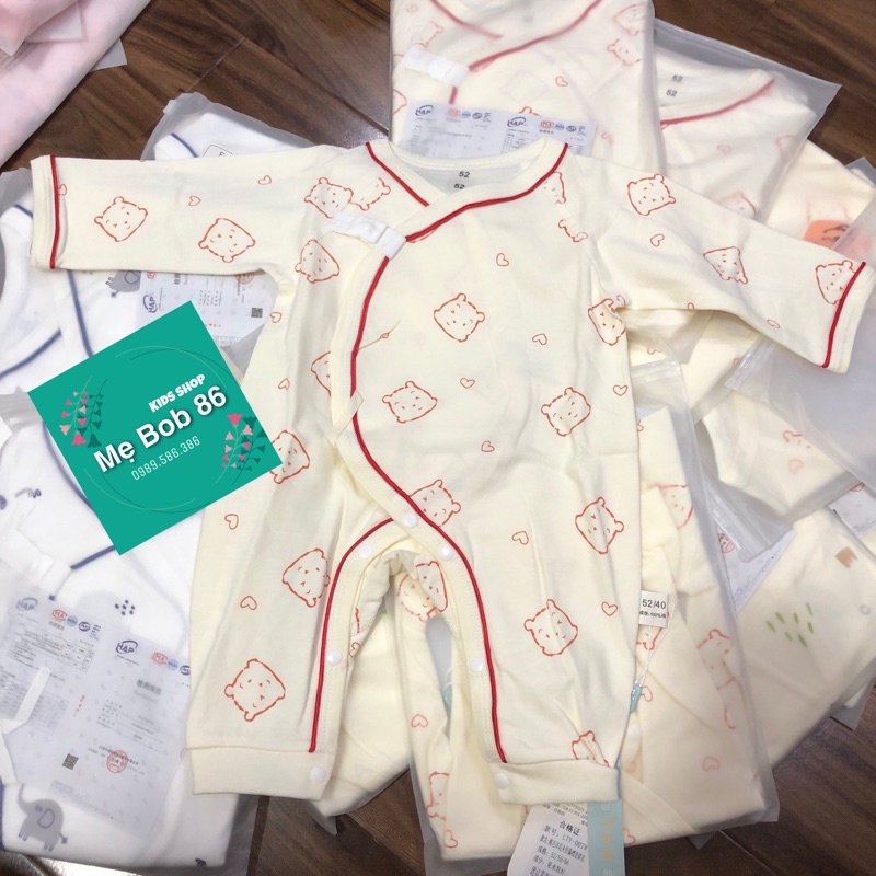 𝐒𝐡𝐨𝐩 𝐌𝐞̣ 𝐁𝐨𝐛 𝟖𝟔 - Body dài tay sơ sinh 100% COTTON cao cấp không đường may dán cạnh siêu mềm mại cho bé