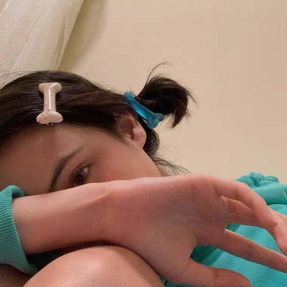 Kẹp Tóc Mái Hình Cục Xương Dễ Thương Thời Trang Phong Cách Hàn Quốc Cho Mẹ Và Bé Gái