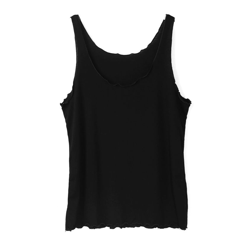 Áo Tank Top Sát Nách Cổ Thấp Dáng Rộng Màu Sắc Đơn Giản Cho Nữ