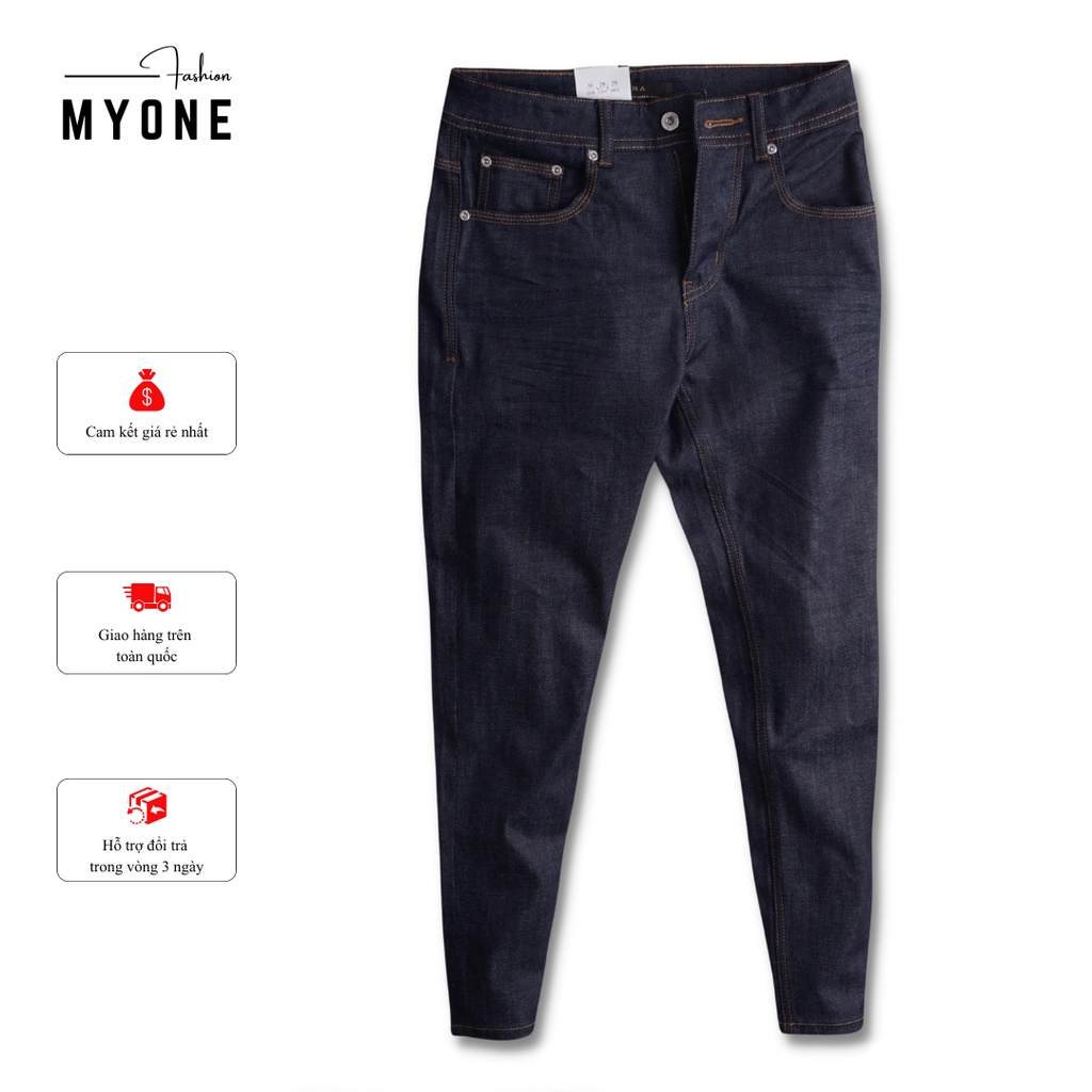 22387 - Quần jean nam, form slimfit, co giãn, màu Indigo ánh navy, MyOne