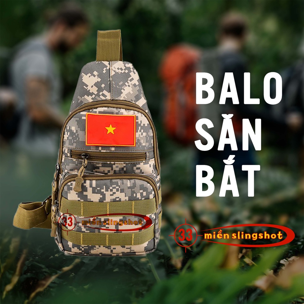 Balo đeo chéo bao tử, balo vải họa tiết rằn ri cá tính - tiện lợi khi mang đi chơi, dã ngoại, đựng được nhiều đồ