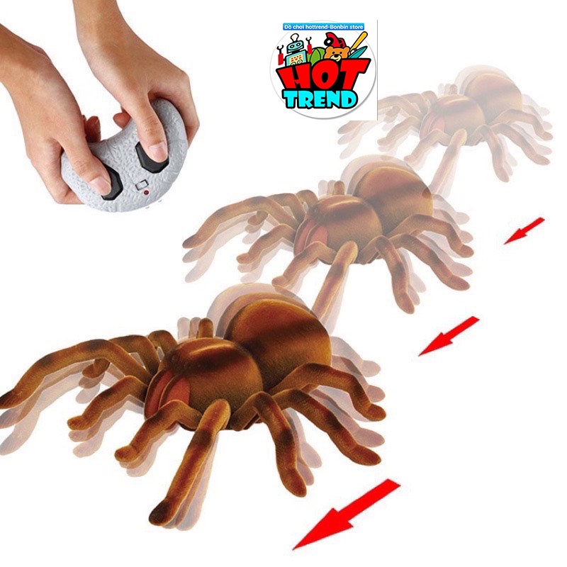 Đồ chơi Robot mô hình Nhện Tarantula 9986M lông lá size đại 25cm điều khiển từ xa mẫu mới 2022 xoay 360 độ mắt có đèn