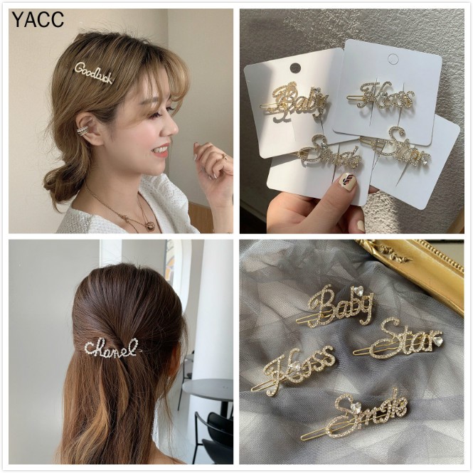 Kẹp tóc phối mặtt chữ nhiểu kiểu dáng đơn giản phong cách Hàn Quốc xinh xắn thời trang cho nữ