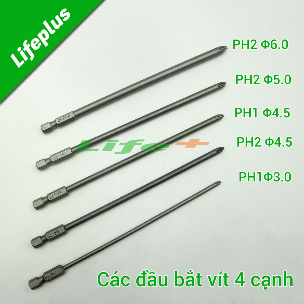 Đầu bắt vít 4 cạnh PH2 chuôi lục