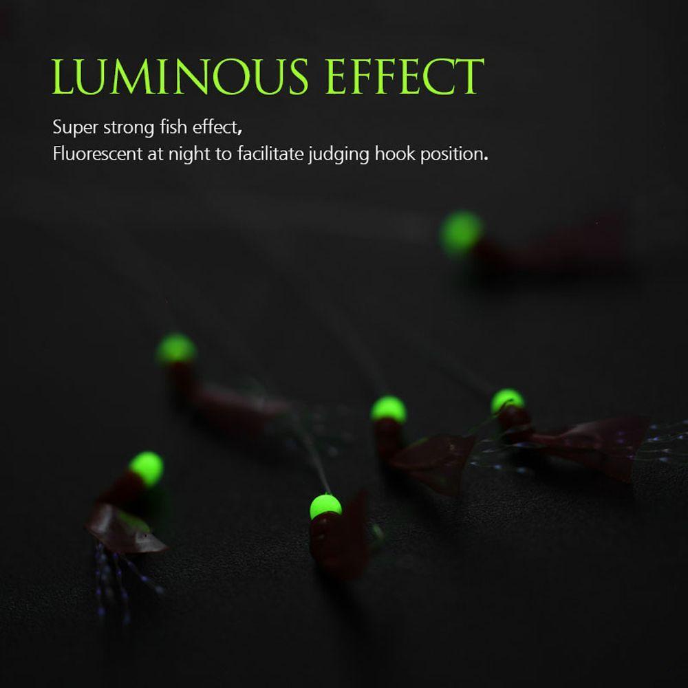 IVORY Mồi Câu Cá Nhân Tạo Hình Tôm Dạ Quang Kèm 6 Móc Câu Tiện Dụng