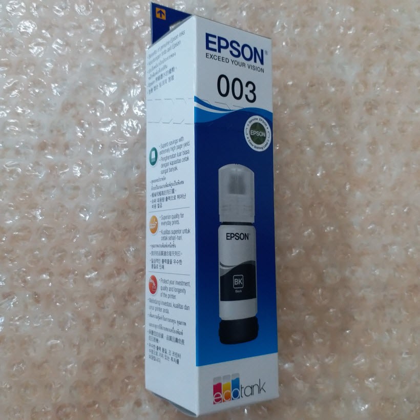 Mực In Epson C13T00V100 - 003 Black Dùng cho máy in Epson L1110/L3110/ L3150/ L5190 - Hàng Chính Hãng