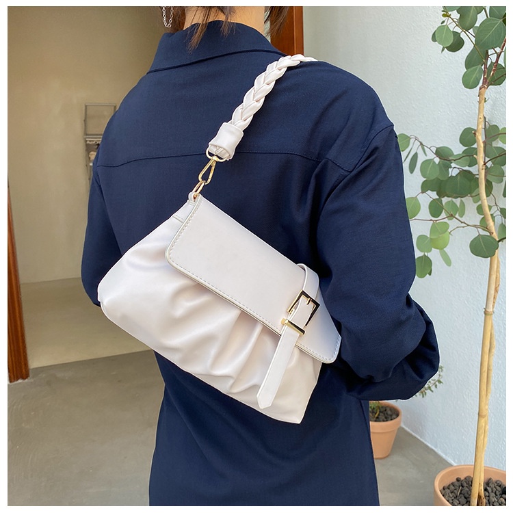 【Hàng Hot】Túi Xách Đeo Chéo nữ cao cấp, Women bagsDa tổng hợpHàn quốc kiểu xếp li, 3 màu có sẵn (8297)