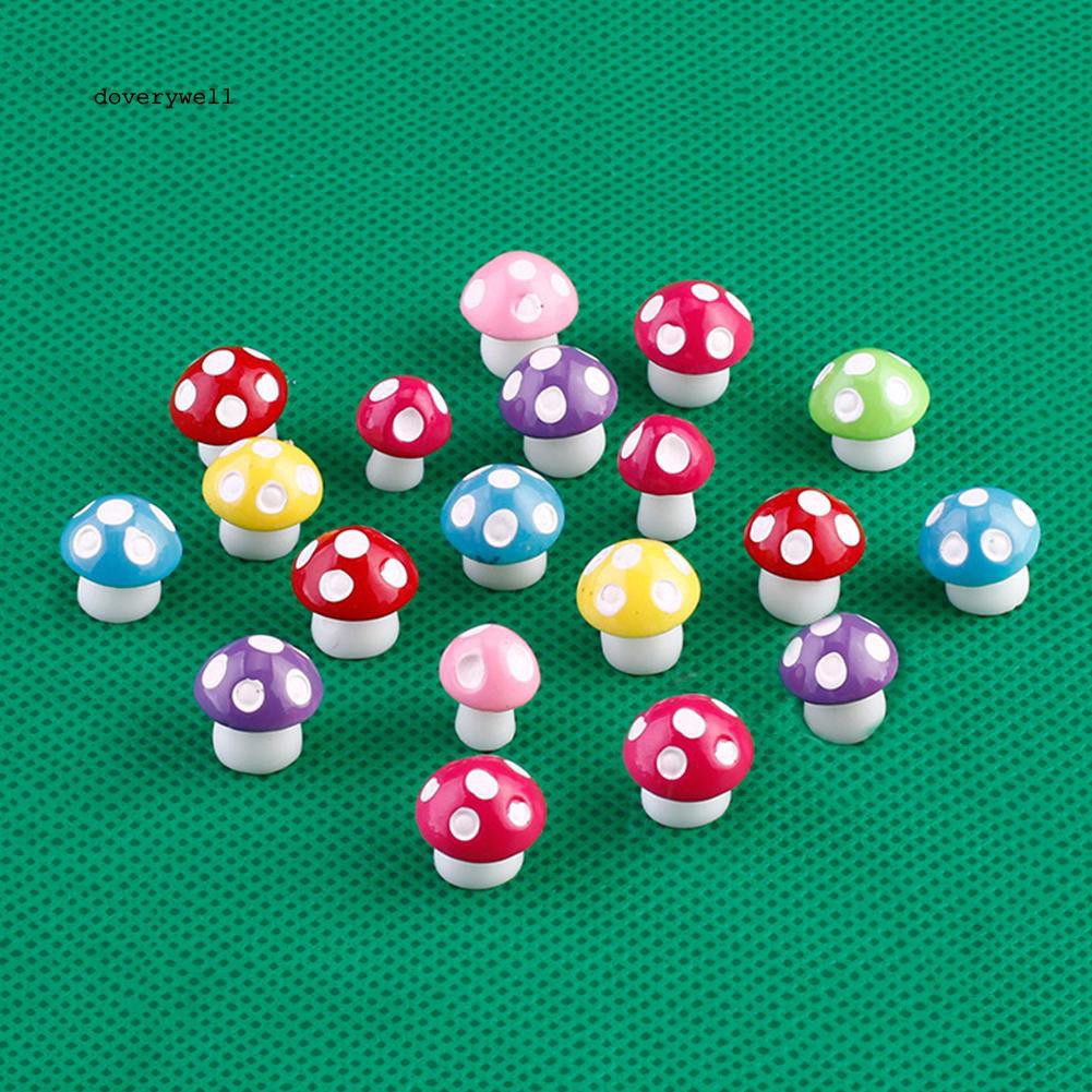 Set 10 mô hình cây nấm bằng nhựa resin nhiều màu xinh xắn dùng trang trí