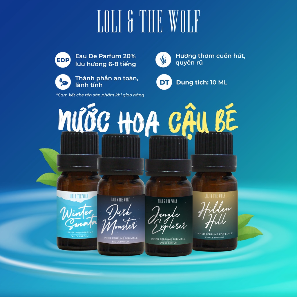 Nước hoa vùng kín nam Loli & The Wolf Eau De Parfum lưu hương lâu chai 2ml, 10ml | BigBuy360 - bigbuy360.vn