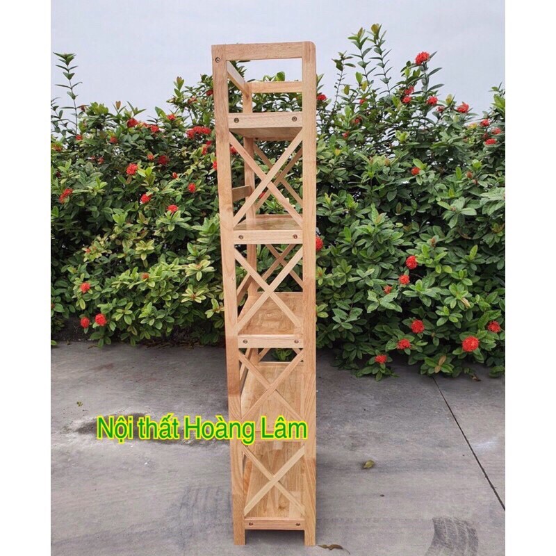 Kệ sách chữ X dài 60cm , 5 tầng gỗ cao su