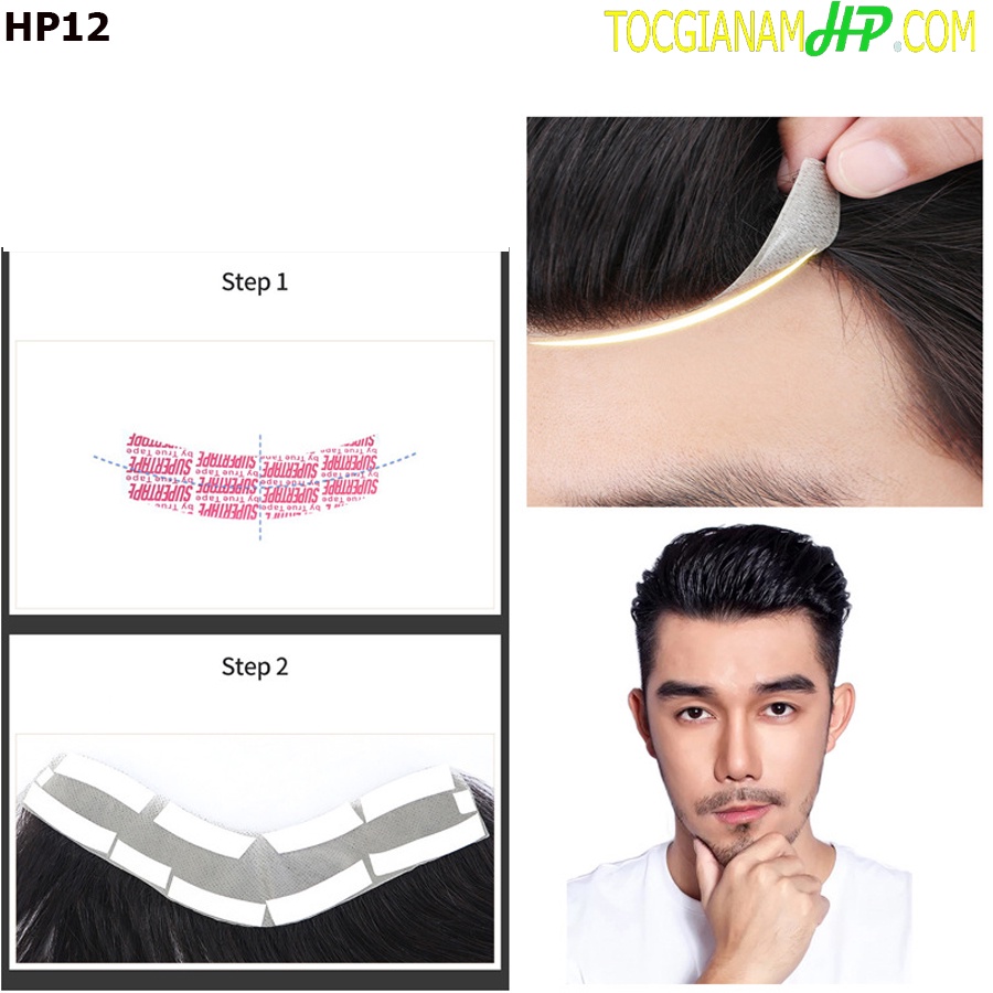 Tóc giả mái chữ M siêu da che trán cao