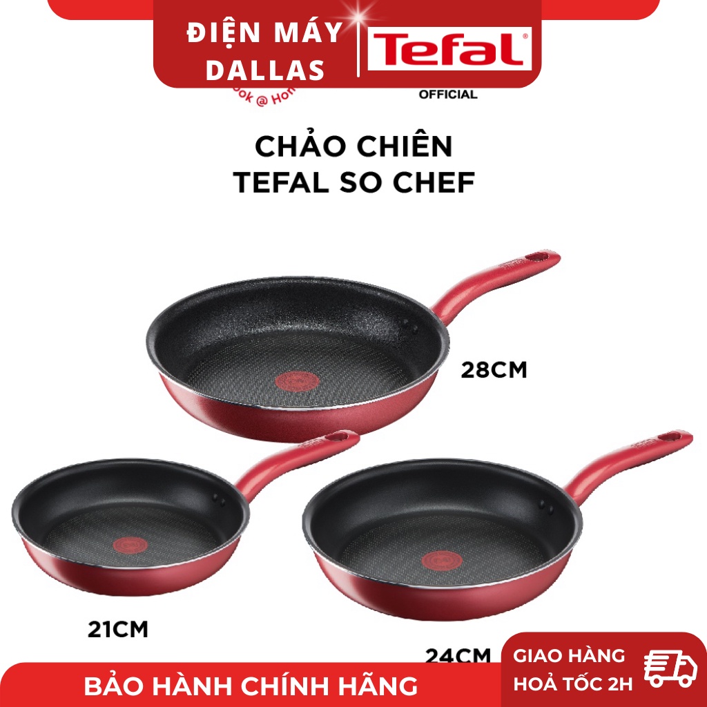 Chảo chiên Tefal So Chef size 21, 24, 28cm G1350295/G1350495/G1350695