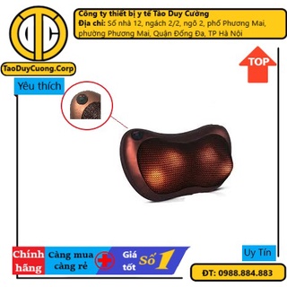 Gối massage hồng ngoại 4 bi cao cấp - máy mát xa, gối mát xa cổ vai gáy car&home