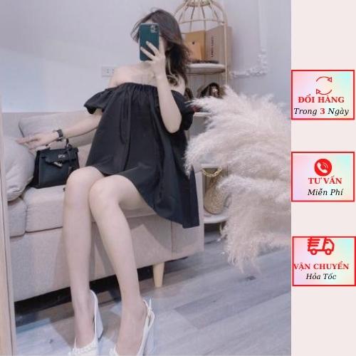 Áo trễ vai babydoll nữ tay bồng dáng suông oversize phom rộng tiểu thư bánh bèo đi biển Hàn Quốc