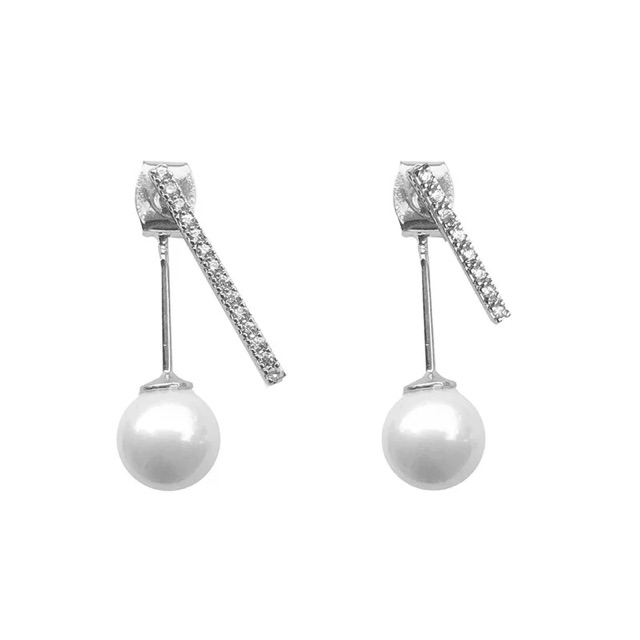 Bông tai khuyên tai thanh ngọc mẫu mới kiểu hàn quốc bạc ý 30%