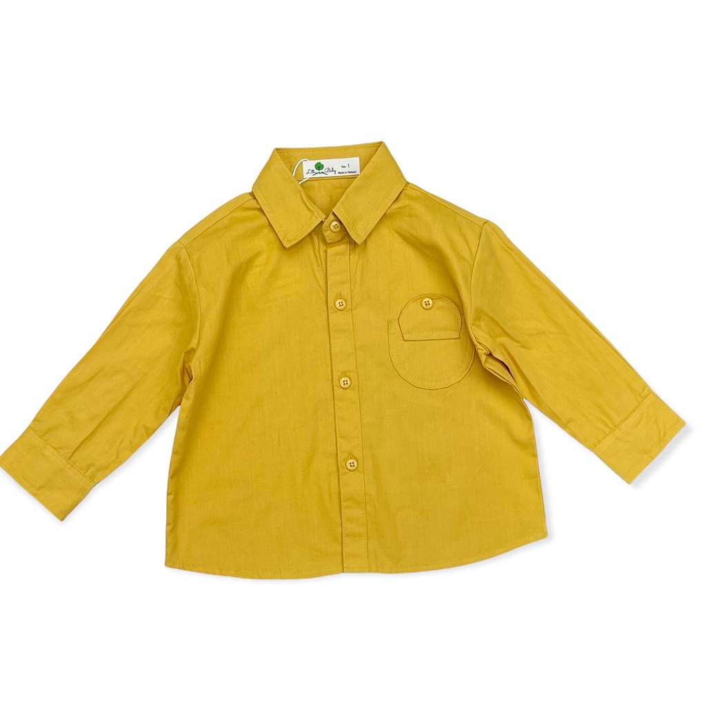 Áo sơ mi bé trai túi tròn litibaby size từ 10-31kg