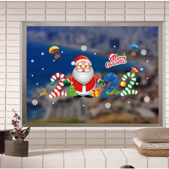 Decal dán tường Noel Hít Tĩnh Điện không Dơ Kính - Giáng sinh 2022