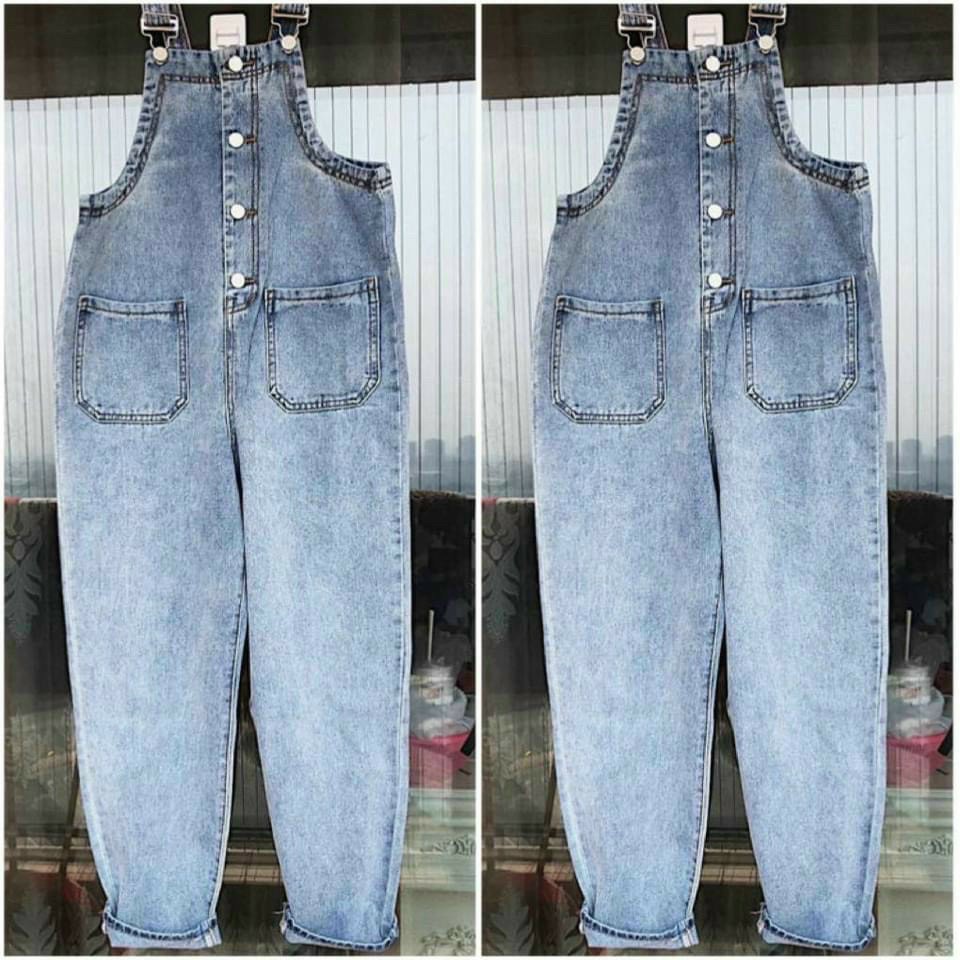 Quần Yếm Nữ Jean Dài Chất Bò Phối 2 Túi Kèm Cúc Trước Cực Xinh 514 | BigBuy360 - bigbuy360.vn