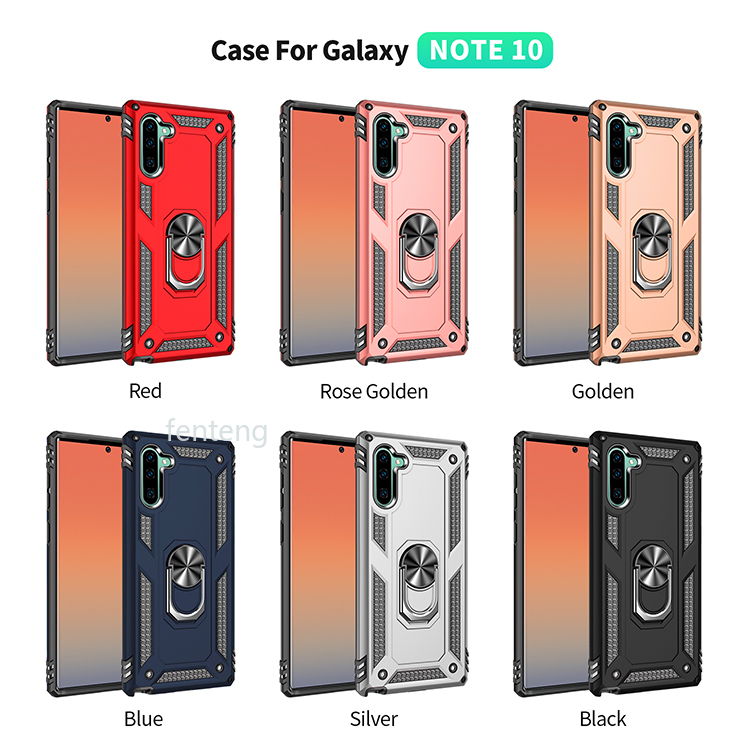 Ốp điện thoại silicon có giá đỡ nhẫn kim loại từ tính cho Samsung Galaxy note 8 note 9 Armor