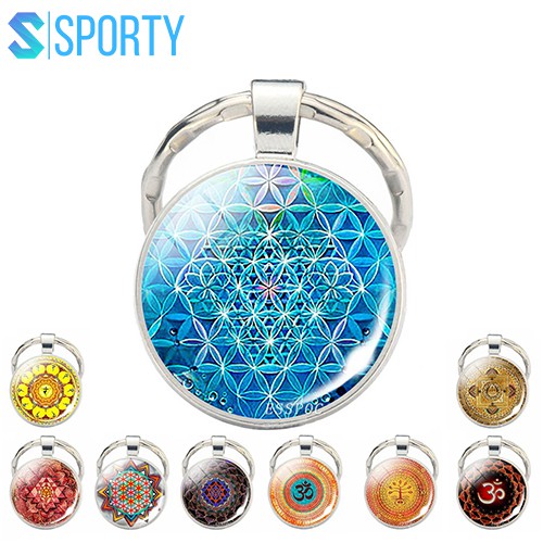 Phụ kiện YOGA Móc khóa hoa Mandala SPORTY YGK chất liệu thép không rỉ