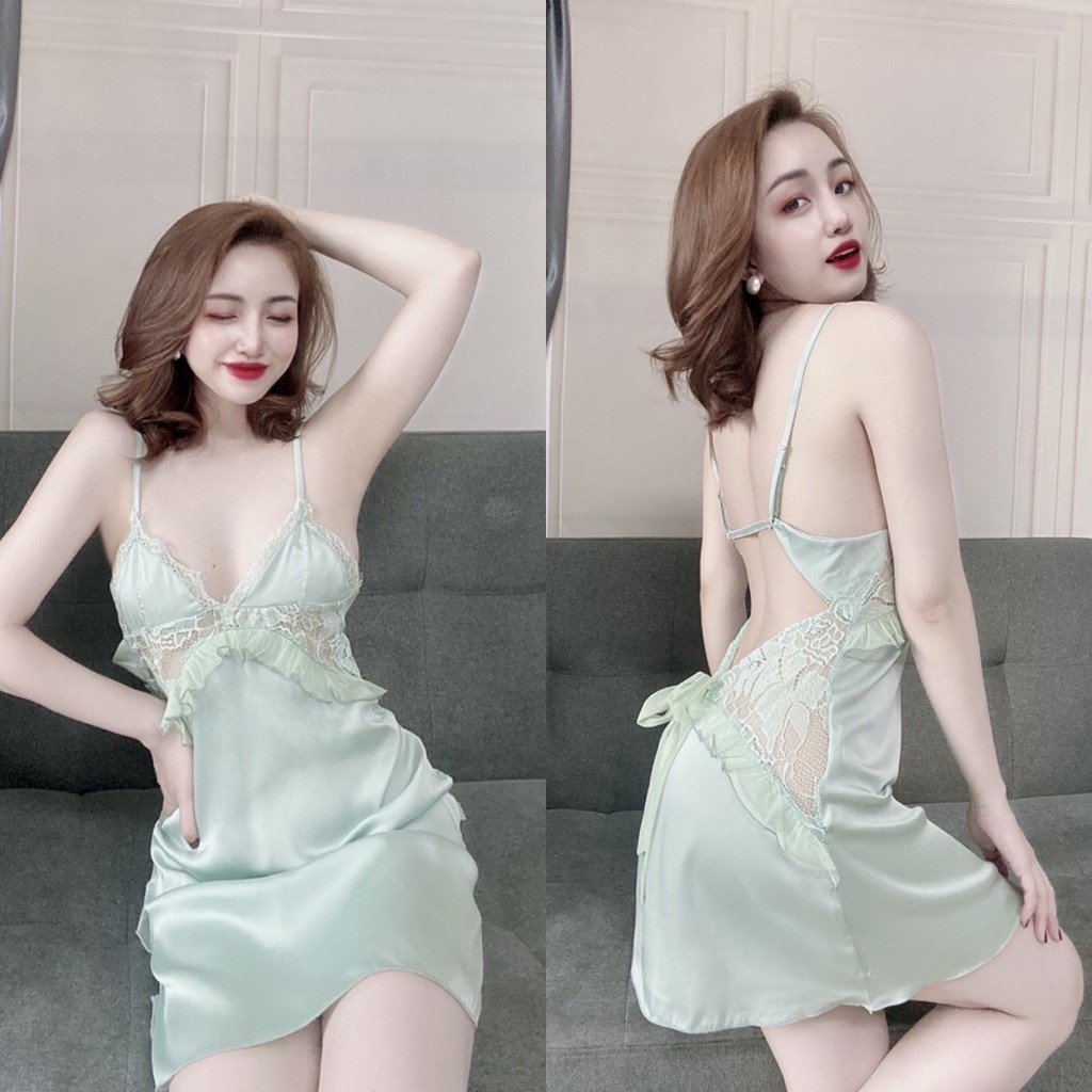 Váy ngủ sexy ❣️FREE SHIP❣️ Đầm  CỘT NƠ SAU +QUẦN <58kg | BigBuy360 - bigbuy360.vn