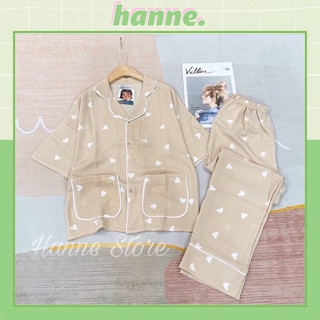Bộ ngủ pijama quần dài tay cánh dơi chất lụa satin siêu mát mặc ở nhà cực đáng yêu