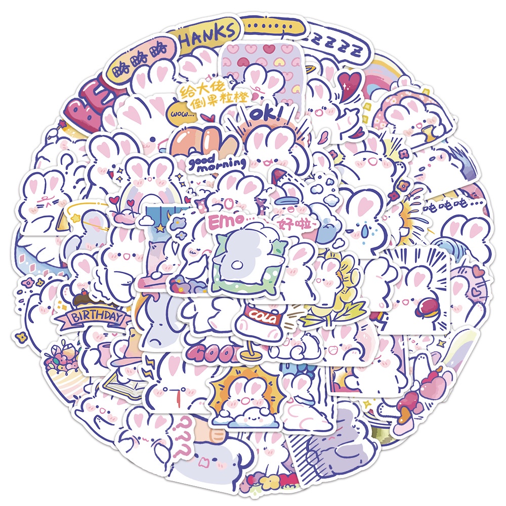 Set 50  Sticker Decal Nhám Phong Cách Retro Chống Nước Dễ Thương Dán Nón BH, laptop, vali, xe,.... MÃ ST2025