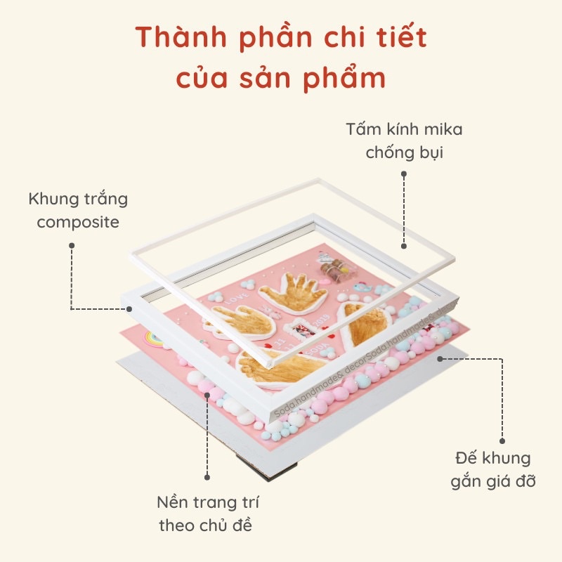 [Mẫu mới nhất]Khung in dấu chân tay cho bé