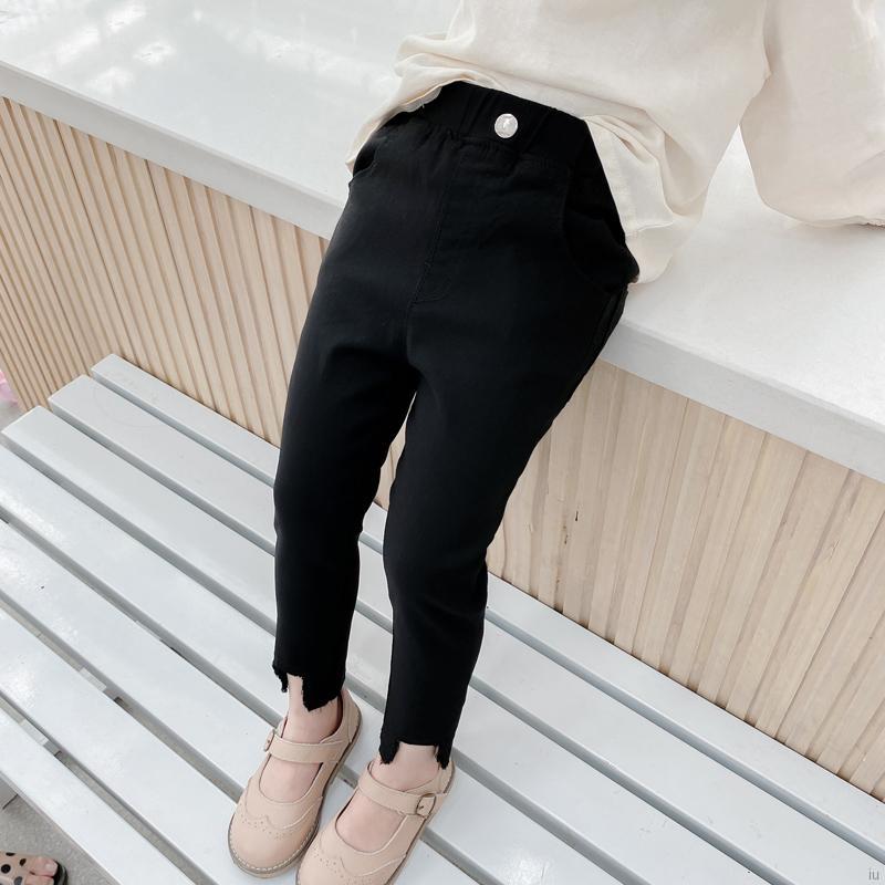 Quần Legging Lưng Cao Màu Trơn Cho Bé Gái