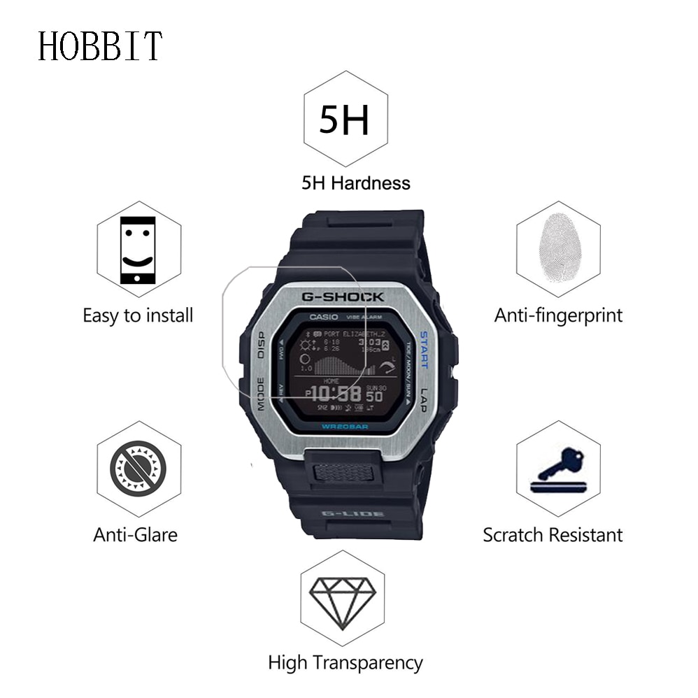 YIFILM Set 3 Kính Cường Lực Nano 5H Bảo Vệ Màn Hình Chống Cháy Nổ Cho Đồng Hồ Casio G-Shock GBX-100 1PR 2PR 7PR