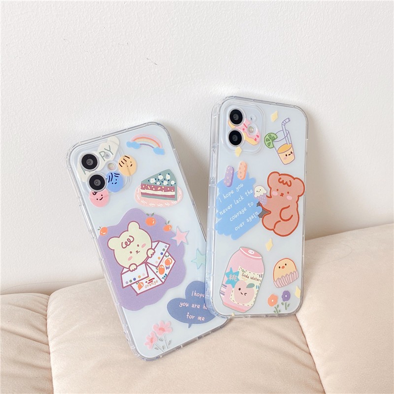 iPhone case for iPhone12 Pro Max 12 Pro 12 12 Mini 11 Pro Max 11 Pro 11 XS Max XR XS X 8 Plus 8 7 Plus Juice Bear TPU soft shell anti-drop phone case