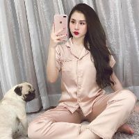 Bộ ngủ lụa Nohk cao cấp hồng baby