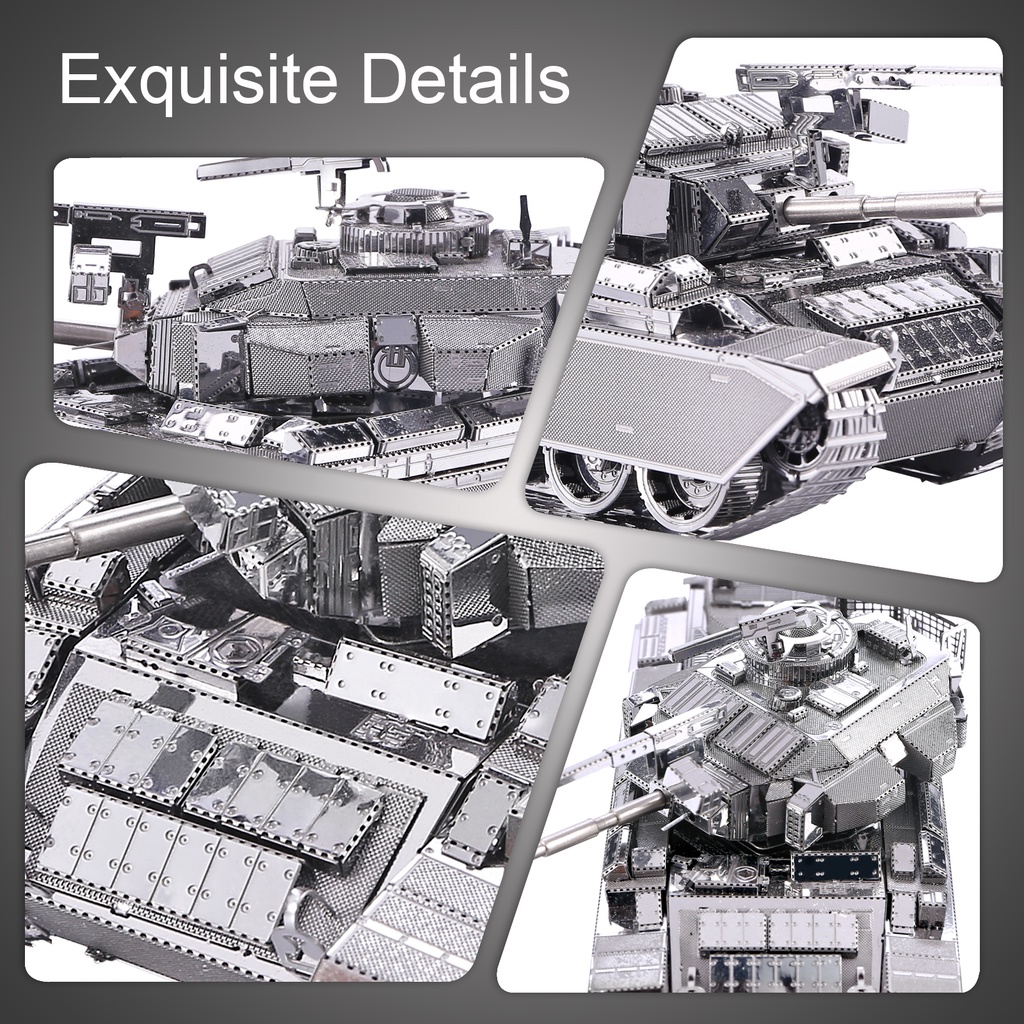 Set đồ chơi lắp ráp PIECECOOL mô hình xe tăng quân đội 3D bằng kim loại thời trang