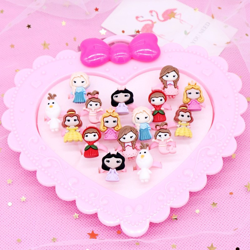 Hộp Đựng Nhẫn Hình Trái Tim Hoạt Hình Dễ Thương Cho Bé Gái