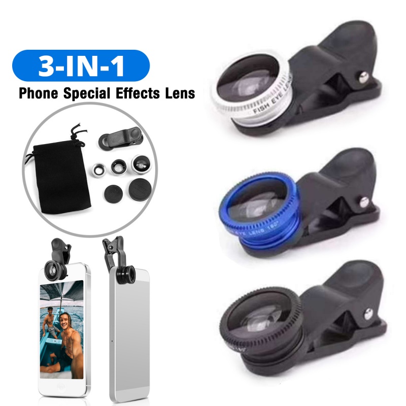 Ống kính chụp ảnh HDOORLINK 3 trong 1 đa năng chất lượng cao cho điện thoại