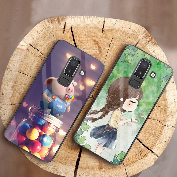 Ốp Lưng SAMSUNG A6 PLUS , J8 mặt kính cường lực cao cấp