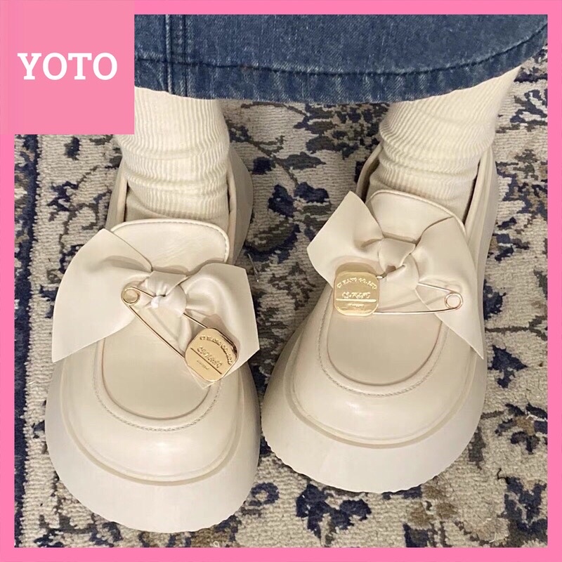 Giày lolita đế bánh mì, giày da ullzang xinh xắn đế độn cao LT18