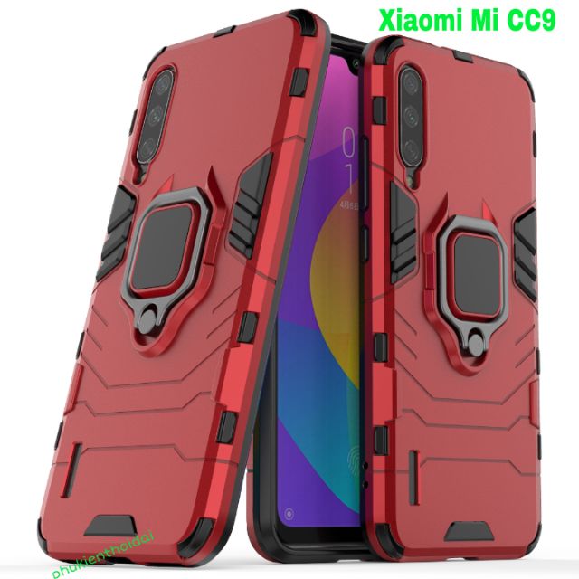 Ốp lưng Xiaomi Mi CC9 / Mi 9 Lite chống sốc Iron Man Iring cao cấp giá đỡ xem phim