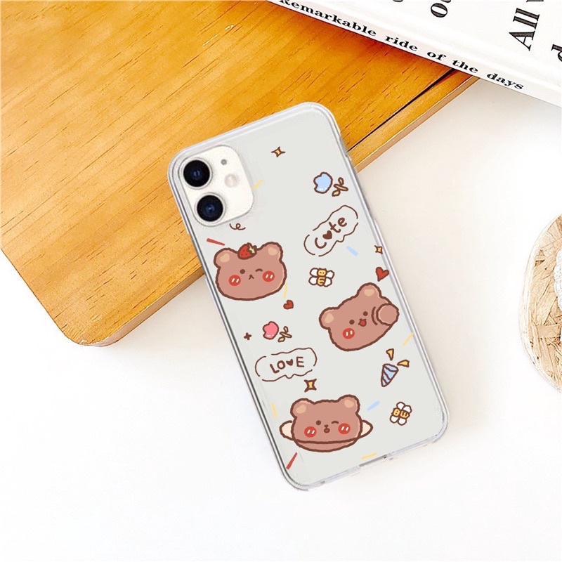 Ốp lưng hình thỏ love gấu dễ thương viền trong chống ố 5/5s/6/6plus/6s/6splus/7/7plus/8/8plus/x/xs/11/12/pro/max