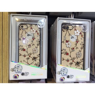 Ốp lưng điện thoại IPhone 7Plus | 8Plus Pha lê Hoa đào - Hãng Kavaro