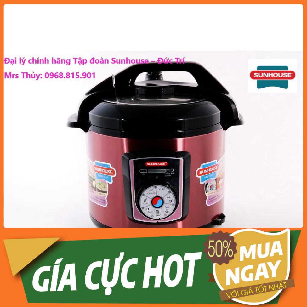 Nồi Áp suất điện Đa năng SUNHOUSE SHD1755 ĐỎ Chính hãng