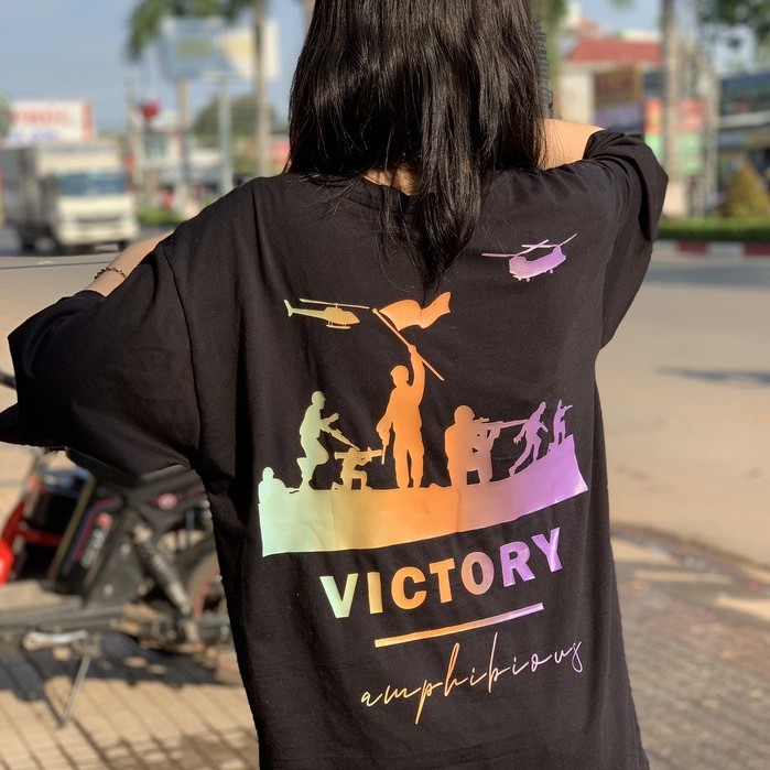 NĂNG ĐỘNG, TRẺ TRUNG 💀 Áo thun unisex VICTORY tay lỡ form rộng 100% Cotton nam nữ - SkullStore local brand chính hãng VN