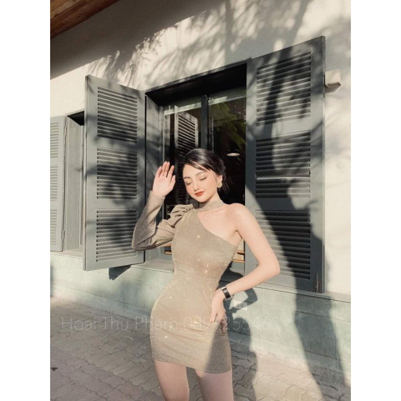 Đầm body kim sa lệch vai . Hàng thiết kế