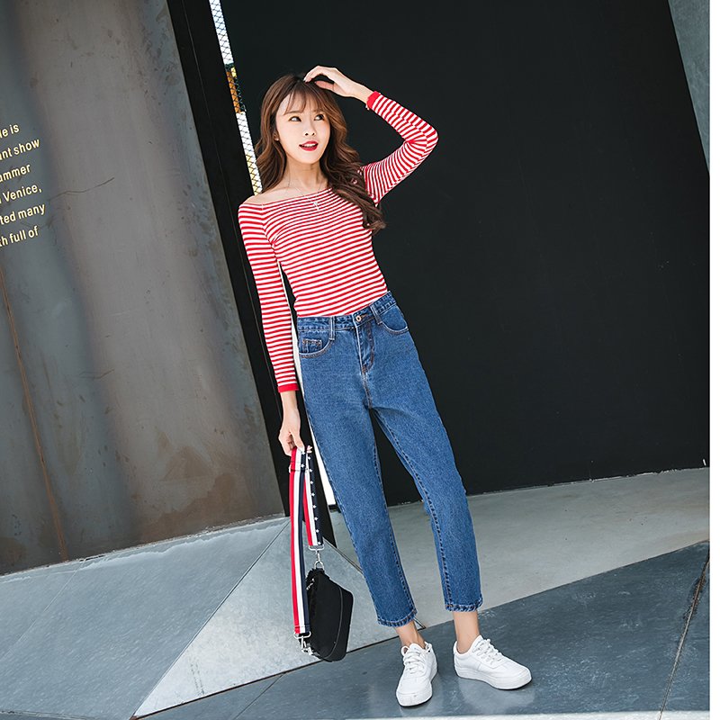 Quần Jeans Nữ Lưng Cao Ống Rộng