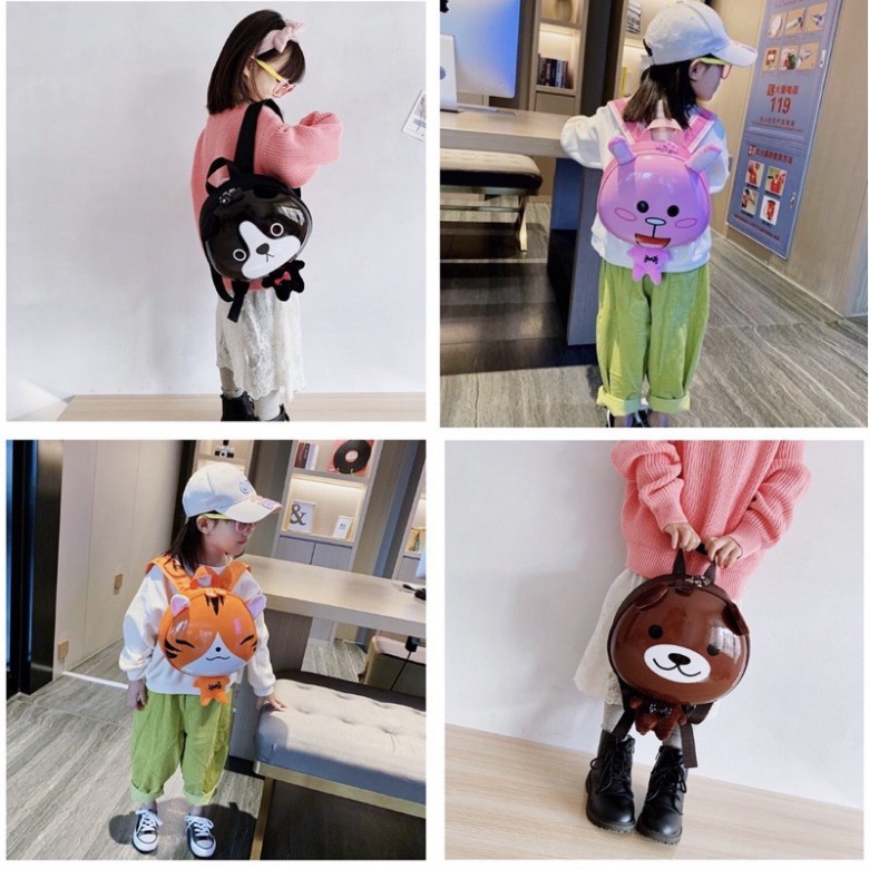 Balo Cho Bé Mẫu Giáo Mầm Non Balo Trẻ Em Bé Trai Bé Gái Nắp Nhựa Hình Thú Chống Nước,Chống Va Đập