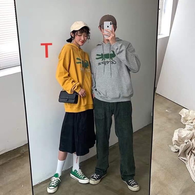 bst Áo hoodie in cá sấu grey TĐ5109 03
