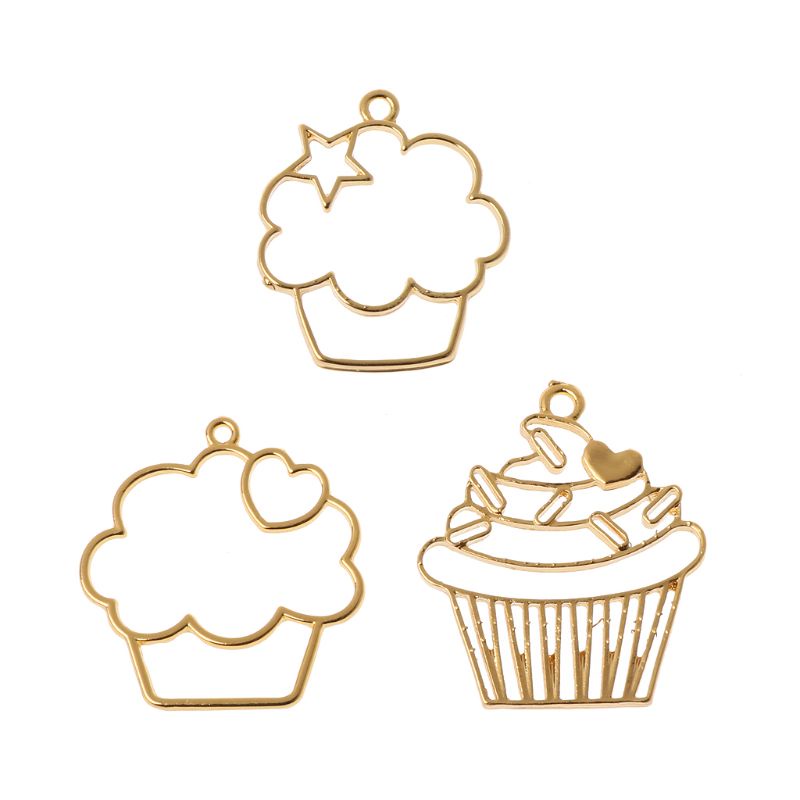 Set 3 Khuôn Silicone Làm Bánh Cupcake Hình Khung Hình 3D