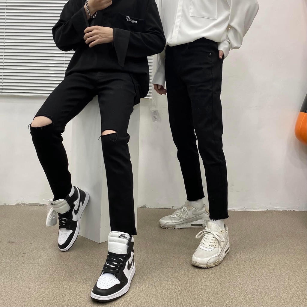 Quần jean nam hàn quốc quần baggy Mã 001 quần jeans màu đen cao cấp Kun Shop
