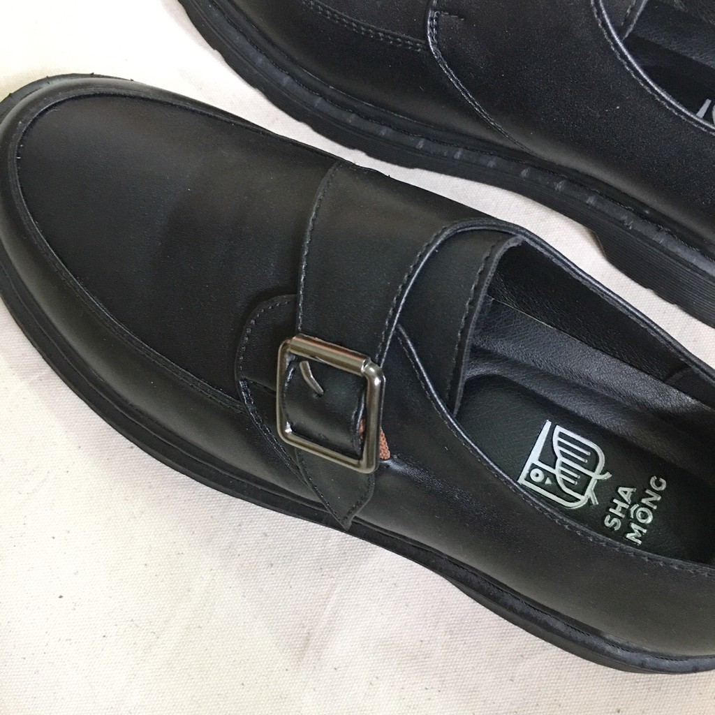 Giày loafer cài khóa da thật Shamong vintage made in Vietnam bảo hành 1 năm mã S02