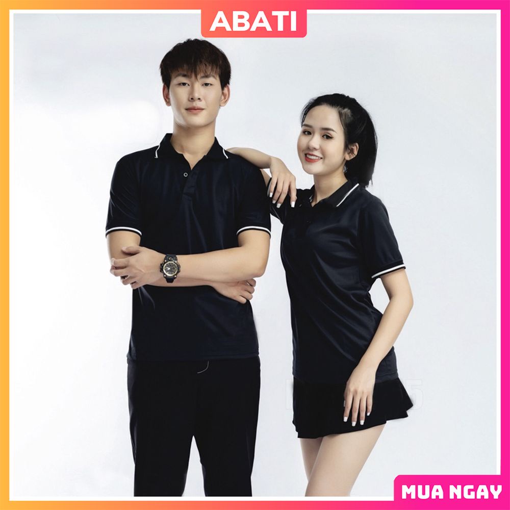 Áo polo nam đẹp cao cấp tay ngắn có cổ form rộng unisex vải mè thoáng mát VNXK chính hãng ABATI